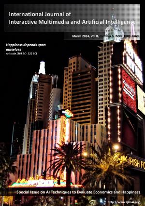 					View Vol. 2 No. 5 (2014): IJIMAI 2014 - Special Issue on AI Techniques to Evaluate Economics and Happiness.
				